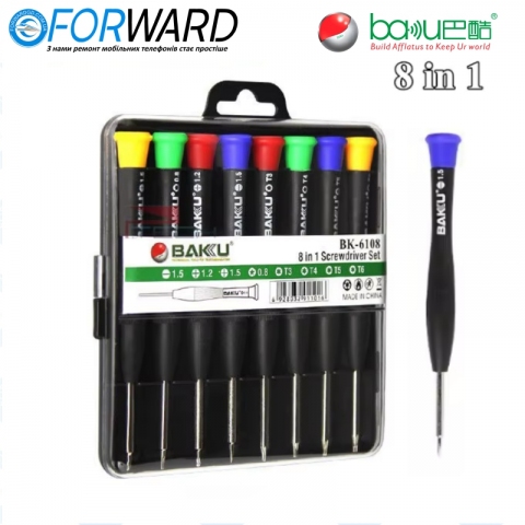 Набір викруток BK-6108 Baku screwdriver, 8 викруток. Набір викруток BK-6108 Baku screwdriver, 8 викруток.