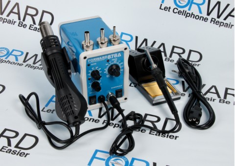 Паяльна станція FORWARD 878A Паяльная станция FORWARD 878A аналоговая индикация, фен в ручке и паяльник в металлическом блоке с регулировками (2 in 1 rotating wind) FW-878A