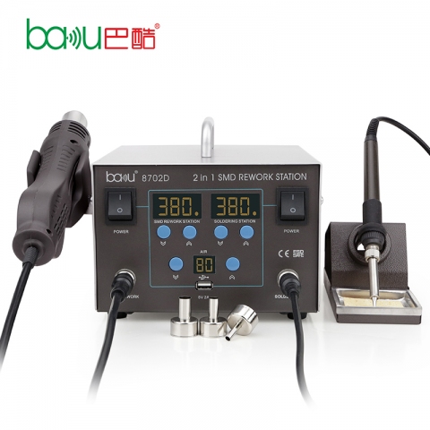 Паяльная станция Baku Ba-8702D фен + паяльник с USB выходом 5V 2A.