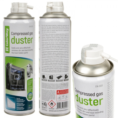 Чистящий cжатый воздух ColorWay 500 мл Сжатый воздух Compressed gas DUSTER для чистки плат, разьемов и техники
