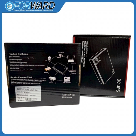 Smart Mini UPS Power Bank DC1018P. для роутерів 5V/9V/12V/USB port/POE port.