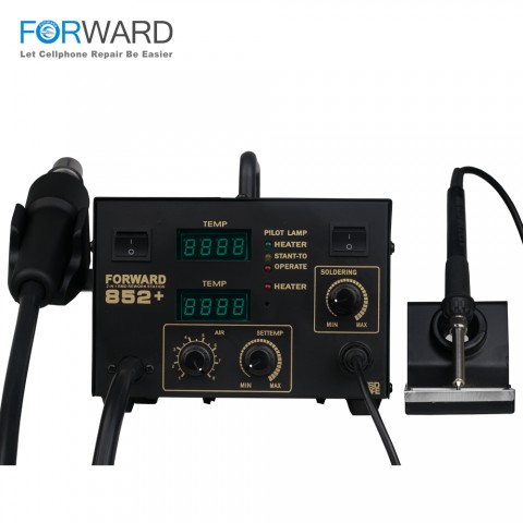 Паяльная станция FORWARD 852+ Паяльная станция FORWARD 852+ компрессорная,цифровая индикация, паяльник и фен в металлическом блоке с регулировками (2 in 1 combination double digital display)FW-852+