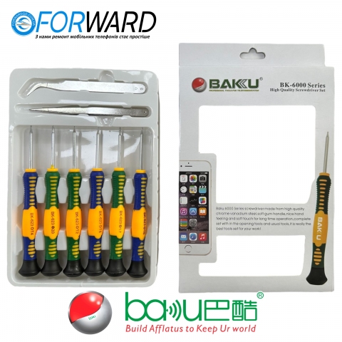 Набір інструментів BK-6000 Baku 8 in 1 Tools. Викрутки: T2,T4,T5,T6, "мерс" 2.0, хрест1.7, 2 лопатки Набір інструментів BK-6000 Baku 8 in 1 Tools. Викрутки: T2,T4,T5,T6, "мерс" 2.0, хрест1.7, 2 лопатки
