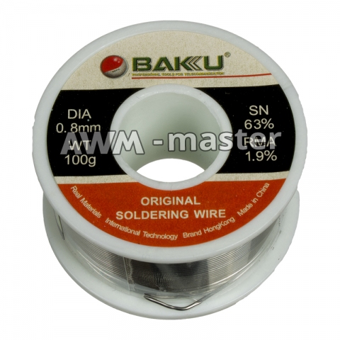 Припій BAKU BK-0.8, Sn 63%, RMA 1.9% 100 g