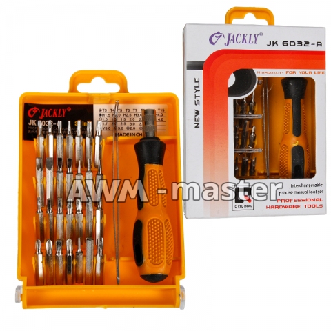 Набор инструментов JK-6032a JACKLY 32 in 1 Tools. Набор инструментов JK-6032a 32 in 1 ручка с насадками