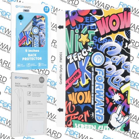 Захисна броня FORWARD Graffiti style FW001 (120*180MM) на задню кришку, "9" 3D Embossed Back Film 10 pcs. Захисна броня плівка FORWARD Graffiti style FW001 (120*180MM) на задню кришку, "9" 3D Embossed Back Film 10 pcs.
