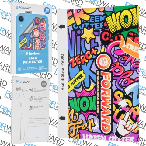 Захисна броня плівка FORWARD Graffiti style FW002 з 3D фактурою 120*180мм/ 10 шт. Захисна броня плівка FORWARD Graffiti style FW002 (120*180мм.) на задню кришку, "9" 3D Embossed Back Film 10 шт. Пачка 10 шт. з кодом поповнення різання для плотера FORWARD ZERO і плотера FORWARD ZERO+