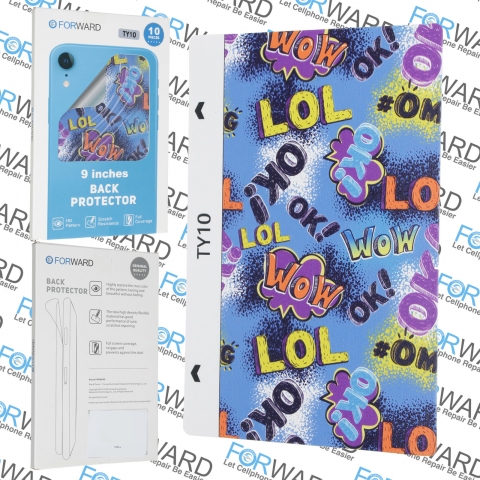 Захисна броня плівка FORWARD TY10(120*180мм.) на задню кришку, "9" 3D Embossed Back Film 10 pcs.