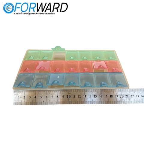 Органайзер-1206 box insize пластиковый на 21 ячейку ( box : высота 20 mm. / длина 215 mm. / ширина 1