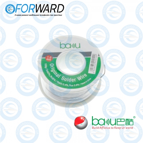 Припой BAKU BK-100g-A 1.0, Sn 63%, Pb 36%, Rosin 0.4%, Flux 0.6%.100g.